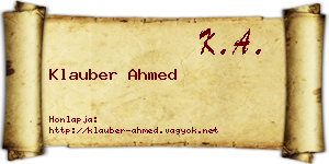Klauber Ahmed névjegykártya